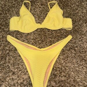 Yellow Women's Swimwear Bikini Set